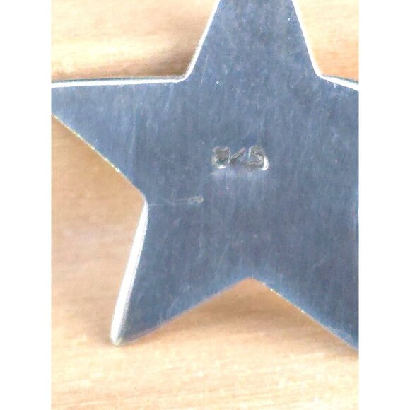 Vintage Sterling Silver Crescent Moon & Star Dangle Artisan Celestial Earrings - Picture 4 of 6